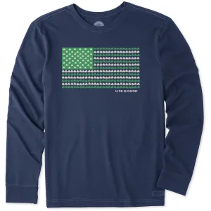 Weekend Smart Perfect Wear Men's Shamrock Flag Long Sleeve Crusher Tee