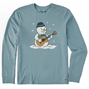Active Design Men's Snowman Guitar Long Sleeve Crusher Tee
