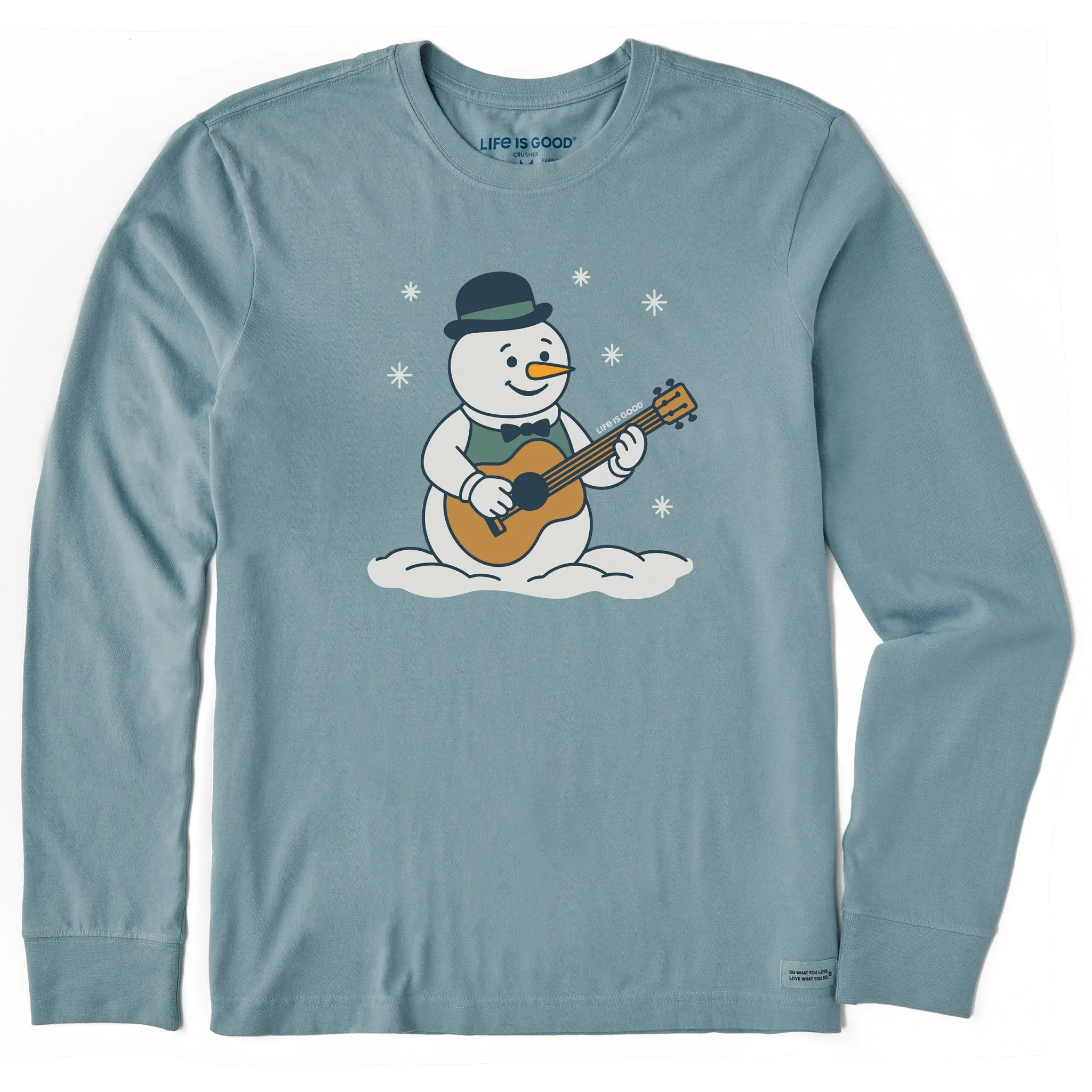 Heavyweight Weave Airflow Ventilation Men's Snowman Guitar Long Sleeve Crusher Tee