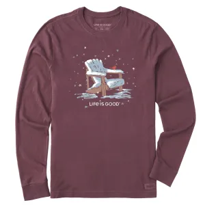 Men's Snowy Adirondack Cardinal Long Sleeve Crusher Tee Moisture Wicking Technology