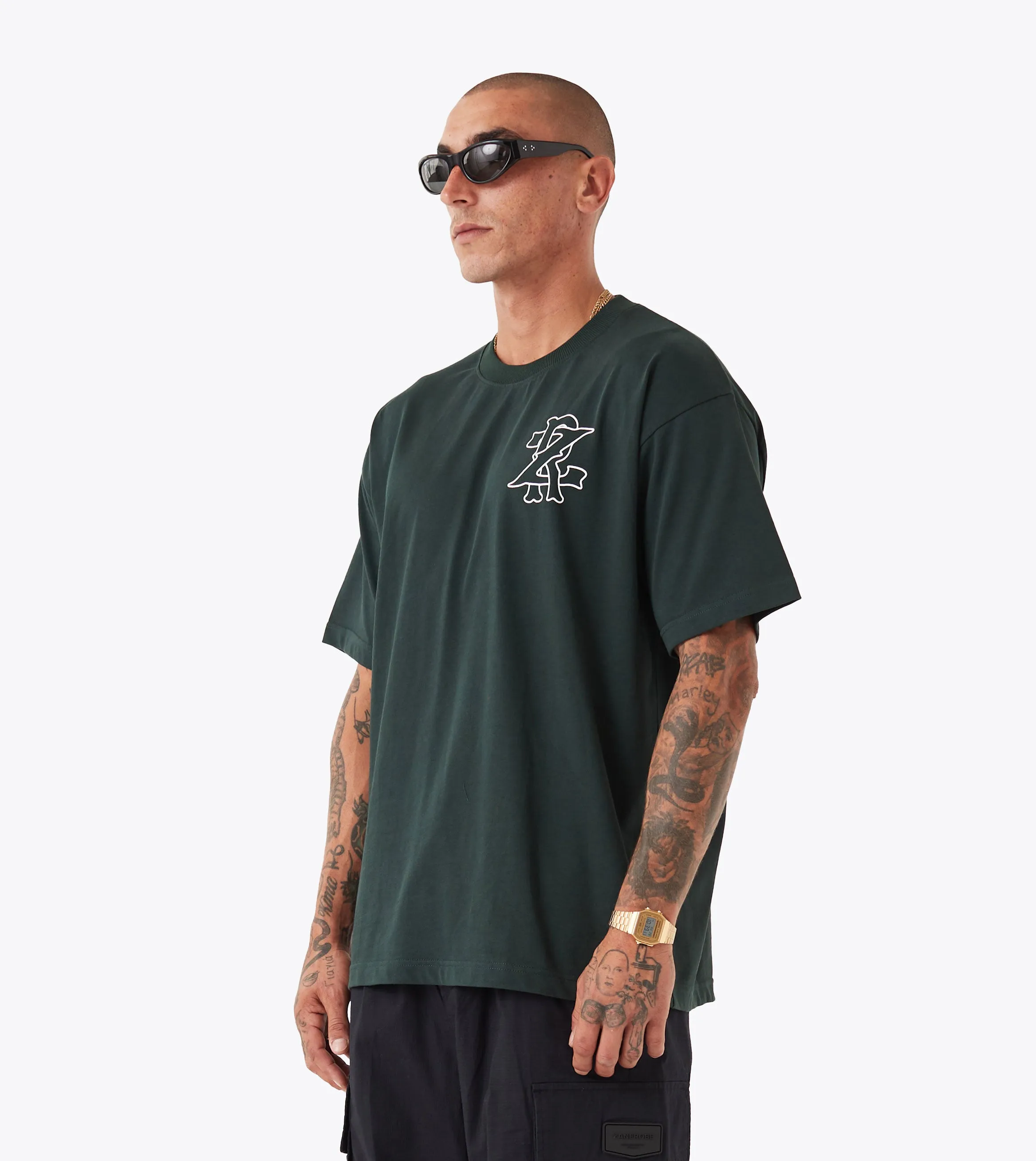 Casual Essential All-day Comfort ZR Monogram Box Tee Forest