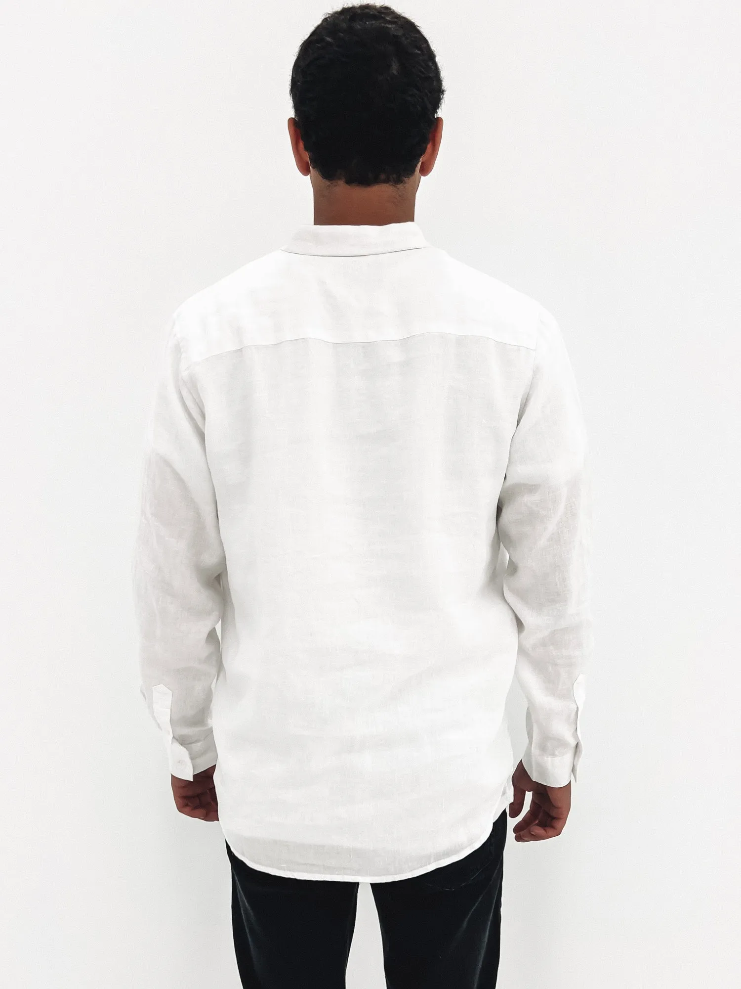 Camping attire Everyday Look Linen Long Sleeve Shirt White