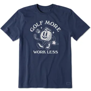 Men's Golf More Work Less Short Sleeve Tee Durable Stitching