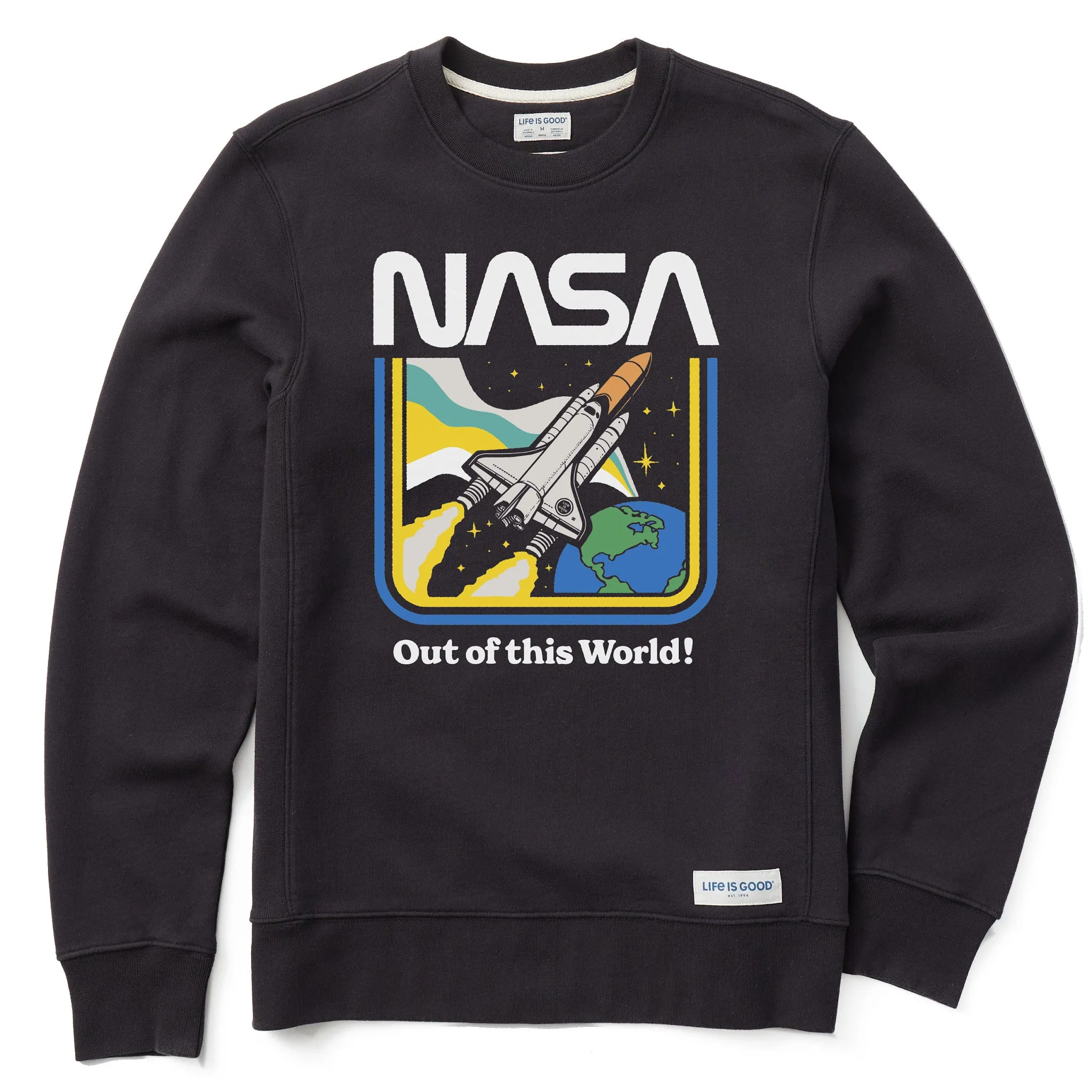 Cozy Apparel Minimal Fit Men's NASA Out of this World Simply True Fleece Crew