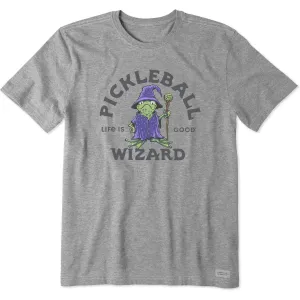 Men's Pickleball Wizard Frog Short Sleeve Tee Comfy Flex