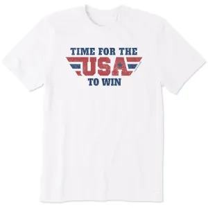 Sporty Stretch Fit Everyday Top Men's Time for the USA to Win Short Sleeve Crusher-LITE Tee