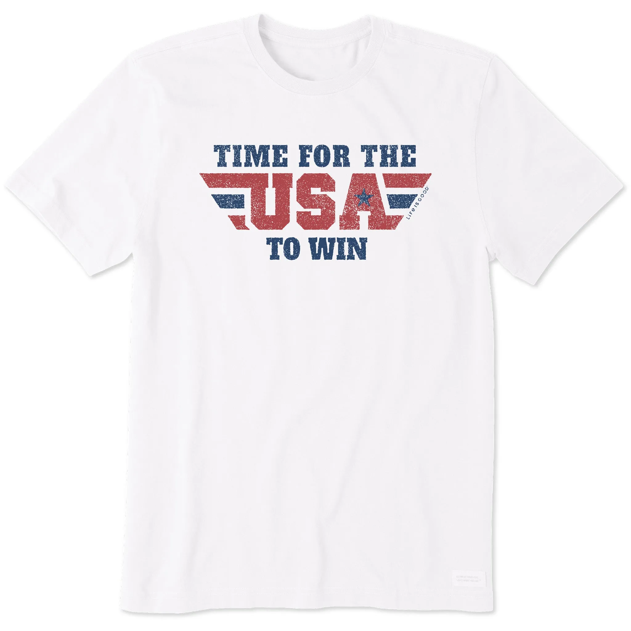 monochromatic Outdoor Style Trend Men's Time for the USA to Win Short Sleeve Crusher-LITE Tee