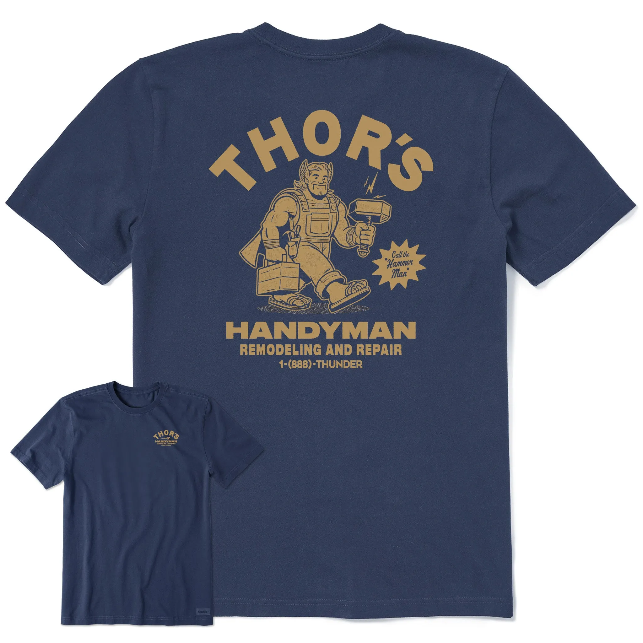 Men's Thor's Handyman Service Short Sleeve Crusher Tee Fashionable Look