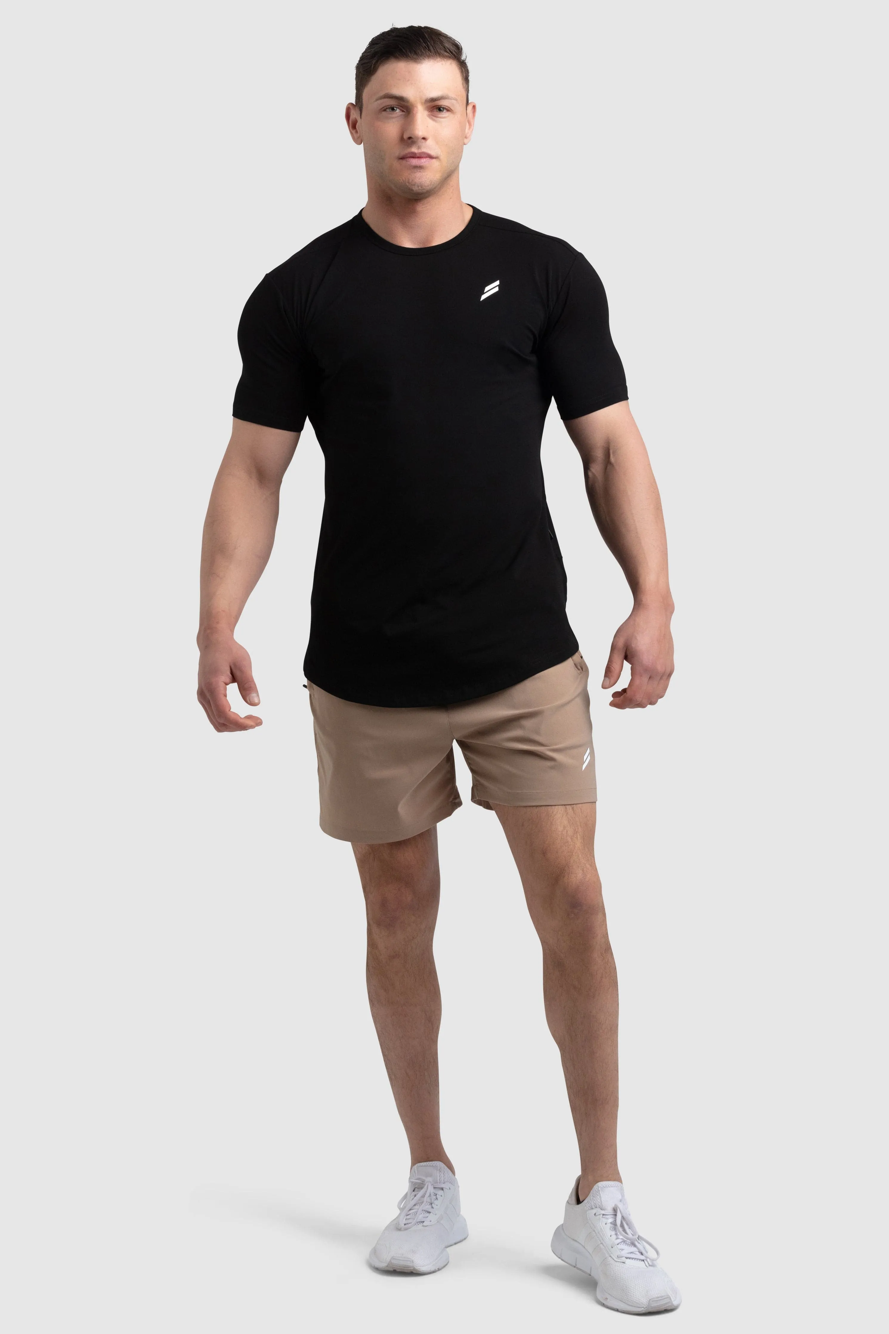 Breathable Wearable Sleek Stretch Fit Mark Drop Tee V3 - Black