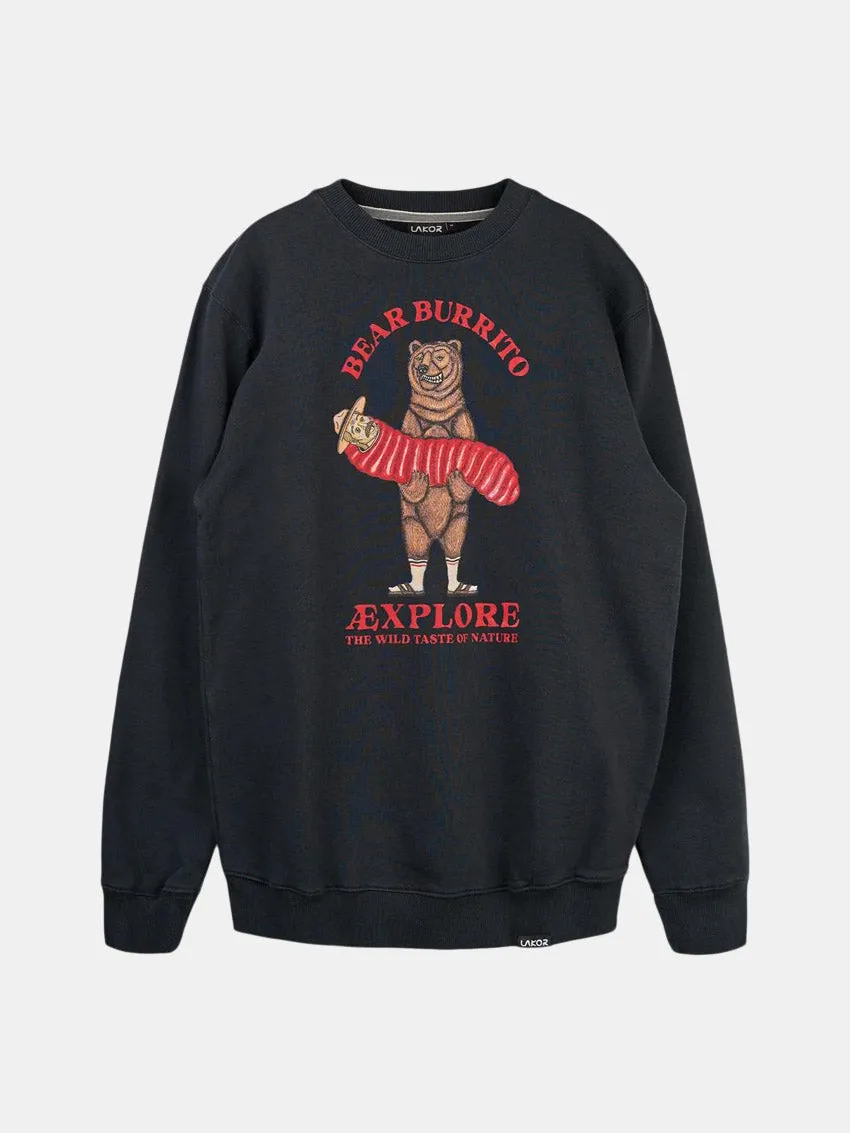 Essential Comfort goes with skirts Bear Burrito Sweatshirt Moonless Night