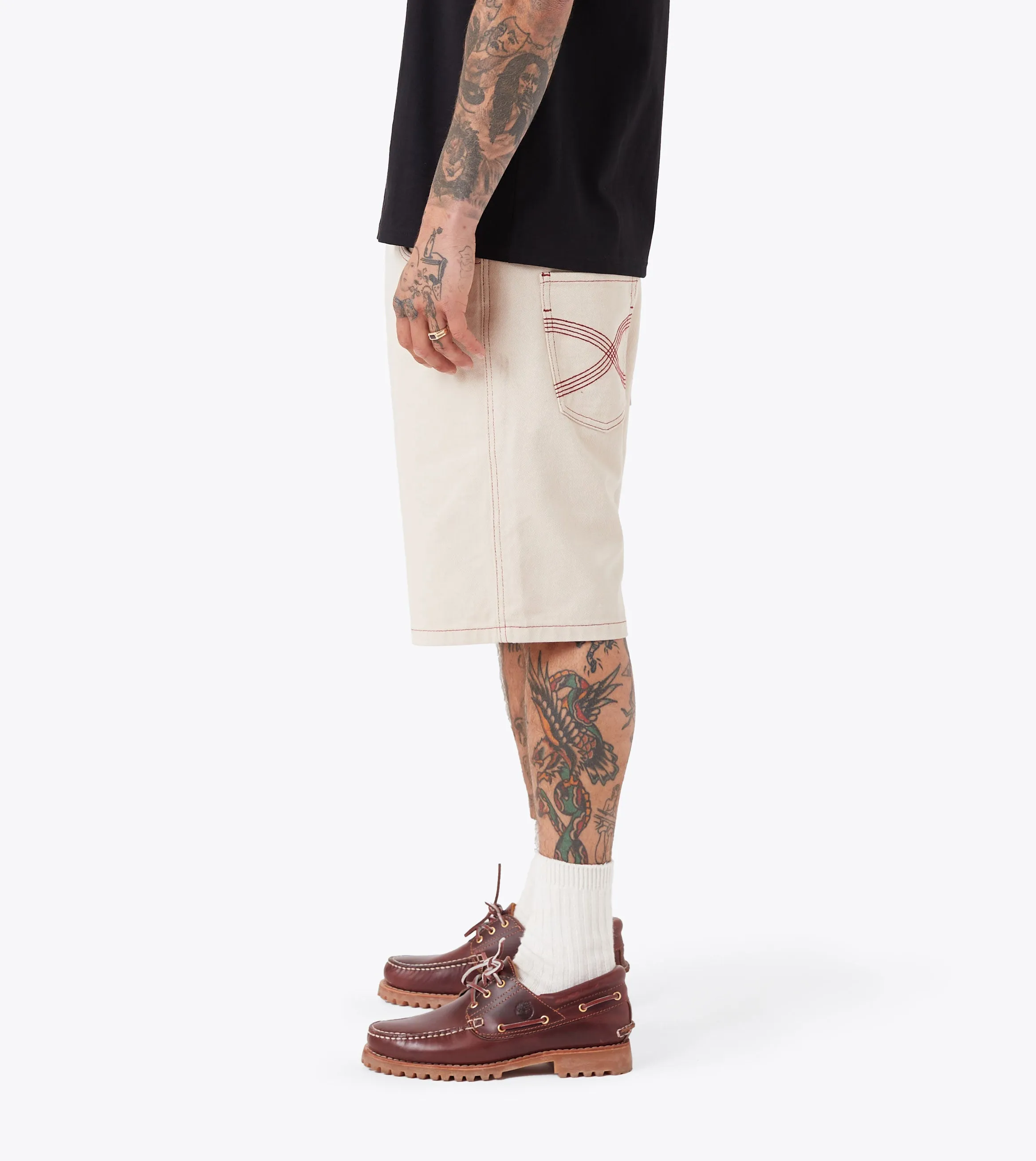 Legacy Work Short Beige soft fit Reinforced Seams