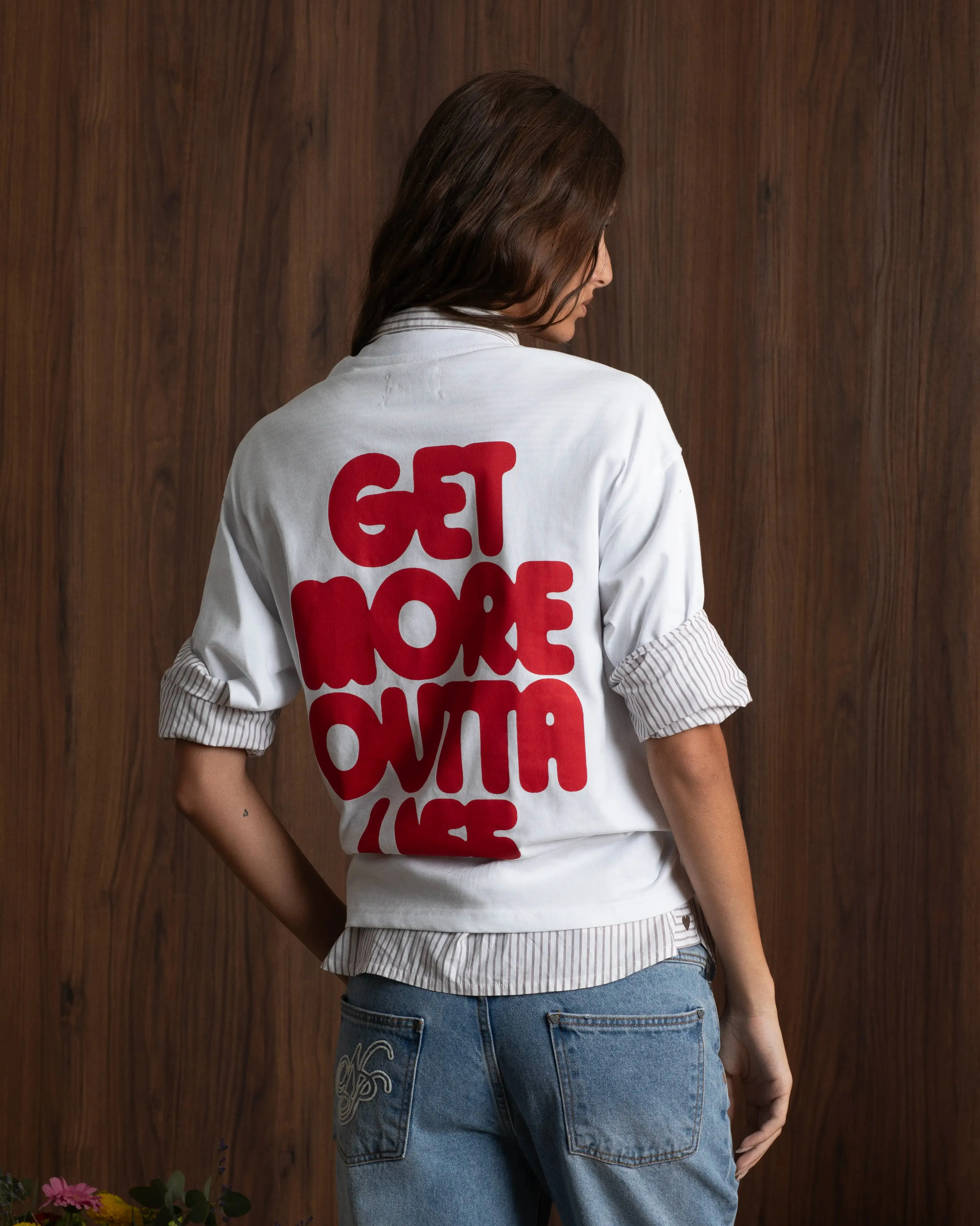 Elderly clothing Always Late Tee White