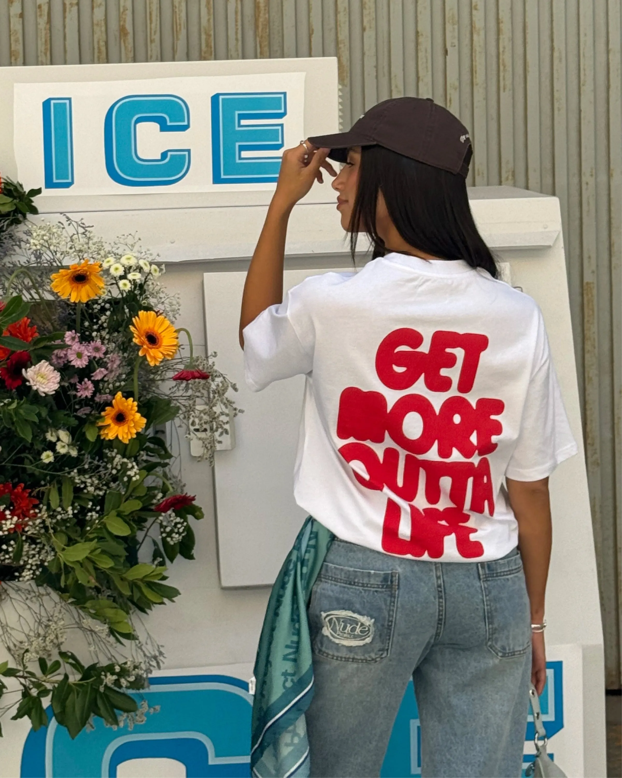 OversizedSilhouette Yoga class Always Late Tee White