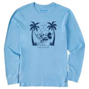 Men's Steamboat Willie Hammock Jammin Long Sleeve Crusher Tee Comfy Layering color blocking
