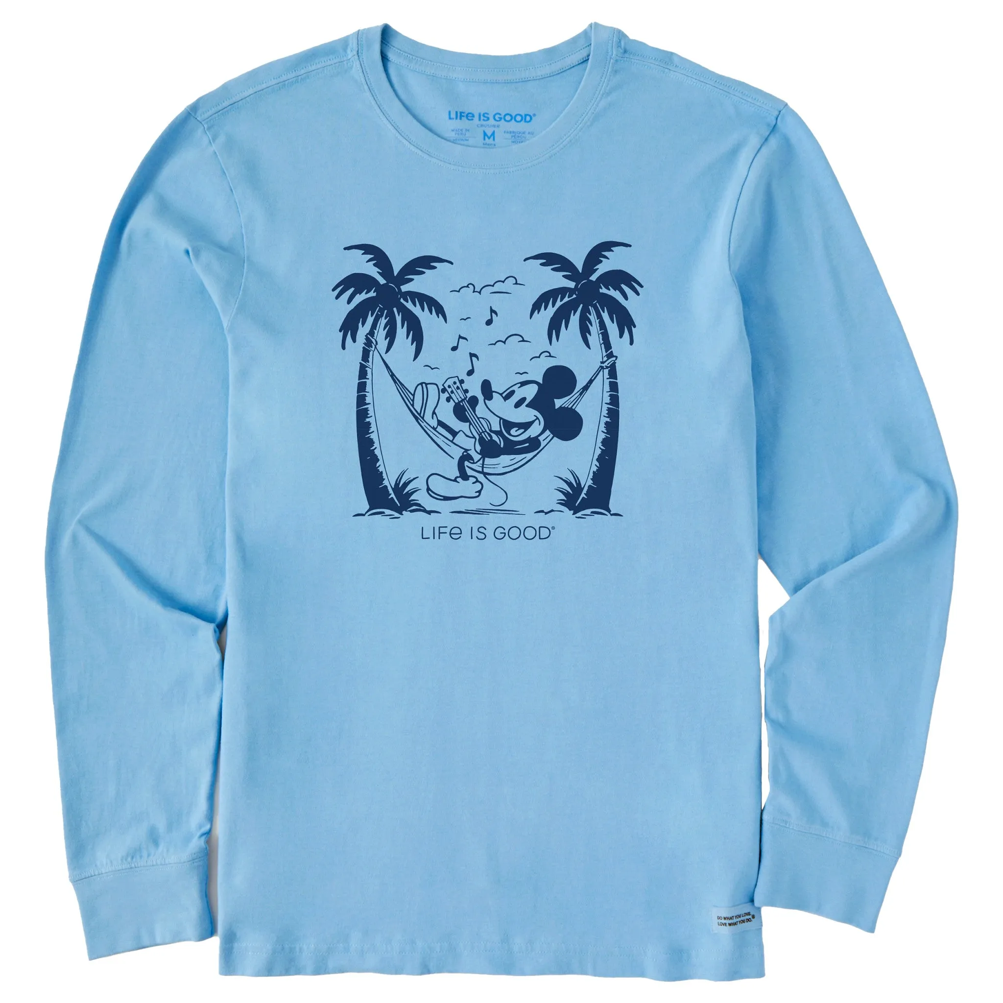 Men's Steamboat Willie Hammock Jammin Long Sleeve Crusher Tee Comfy Layering color blocking