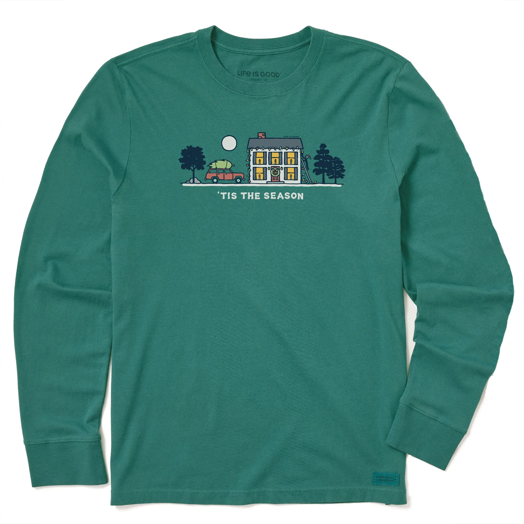 Low carbon footprint Versatile Comfort Wear Men's Tis the Season Christmas Vista Long Sleeve Crusher Tee