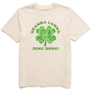 Men's Shamma Lamma Ding Dong Short Sleeve Crusher Tee regular but not boring Dimensional Stability Weave
