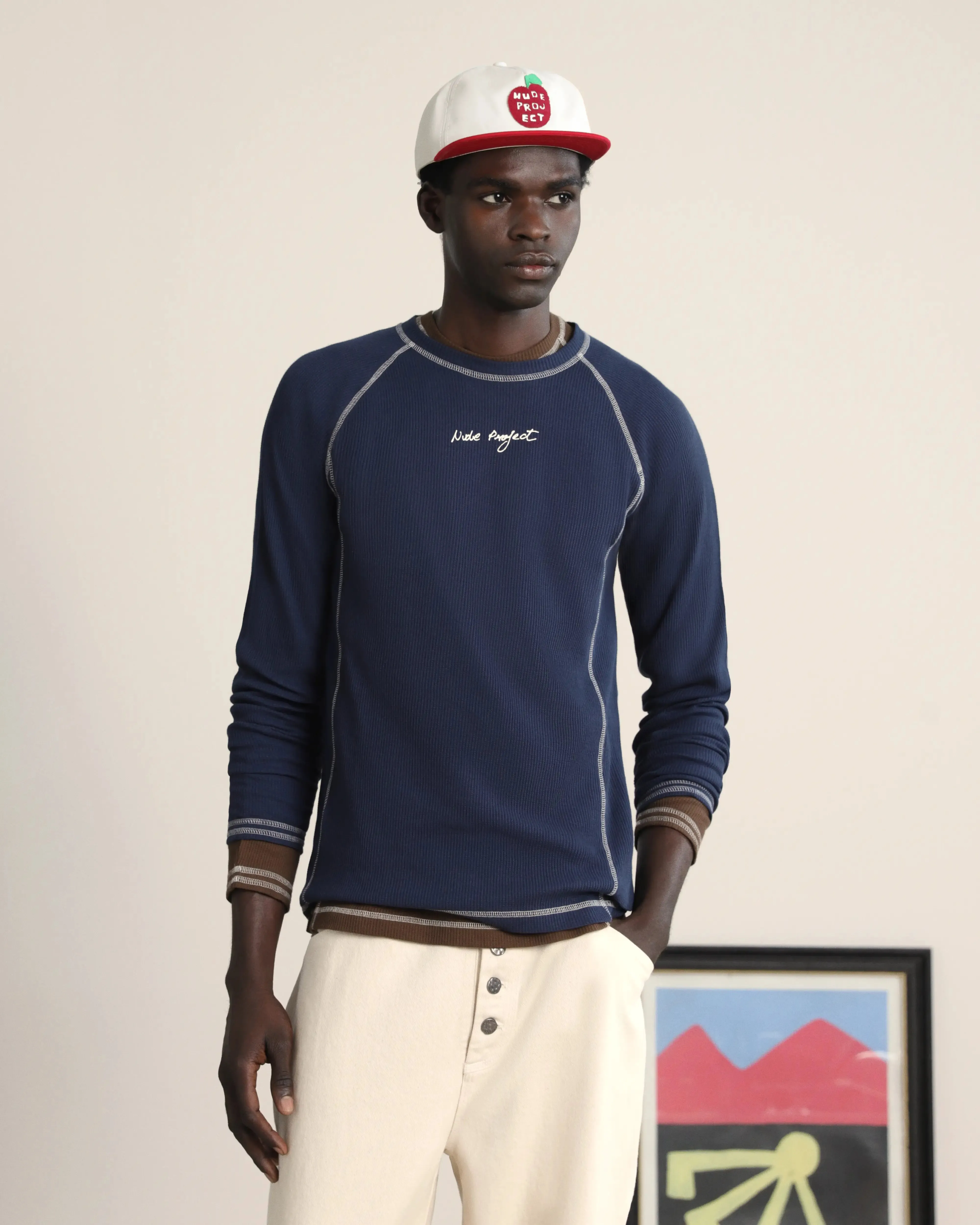 Waffle Long-Sleeve Tee 2 Pack Cocoa/Navy Anti Pilling Fabric