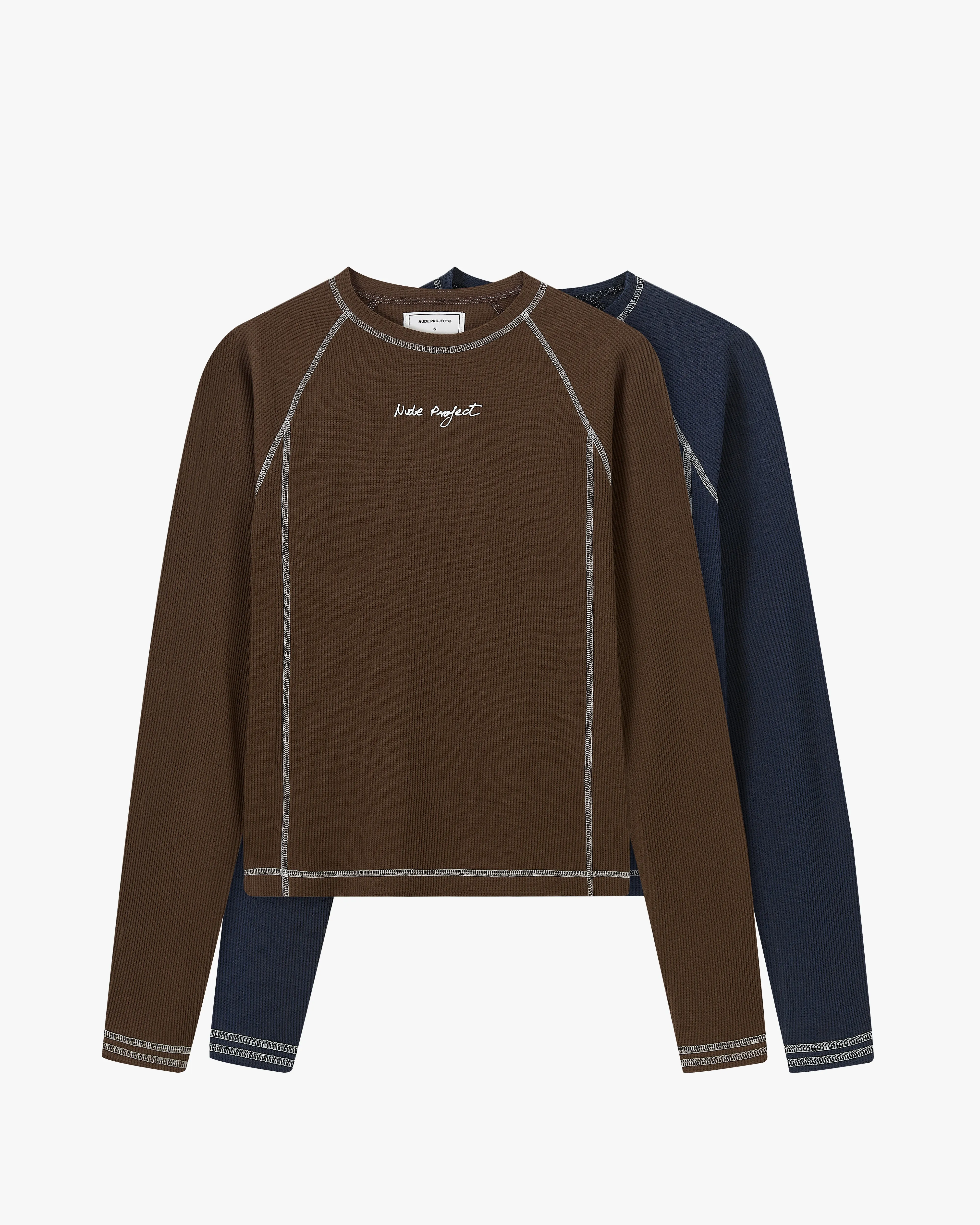 Waffle Long-Sleeve Tee 2 Pack Cocoa/Navy Active Wear