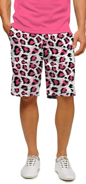 muted colors Loudmouth Golf: Men's StretchTech Shorts - Pink Leopard