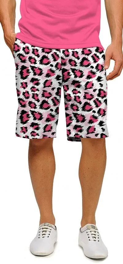 Smart Look Freedom Flex Loudmouth Golf: Men's StretchTech Shorts - Pink Leopard