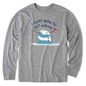 Casual Comfort Fit Men's Get Ahead Snowman Long Sleeve Crusher Tee