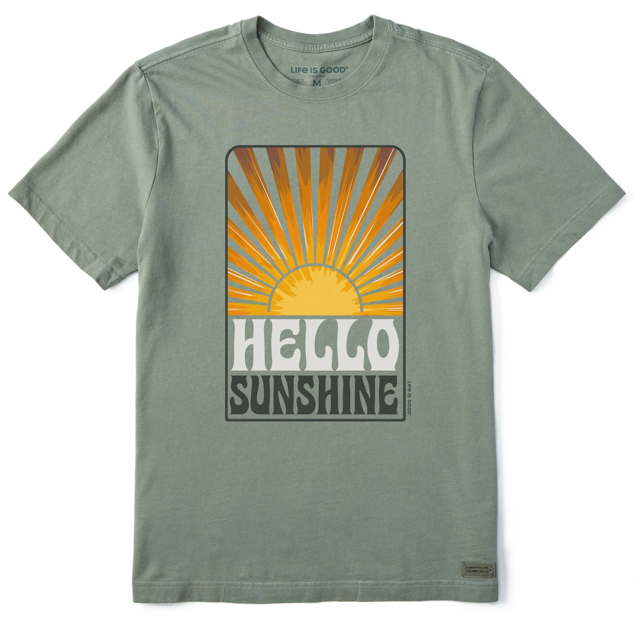 Universal Silhouette Active Style Trend Men's Tie Dye Hello Sunshine Retro Short Sleeve Tee