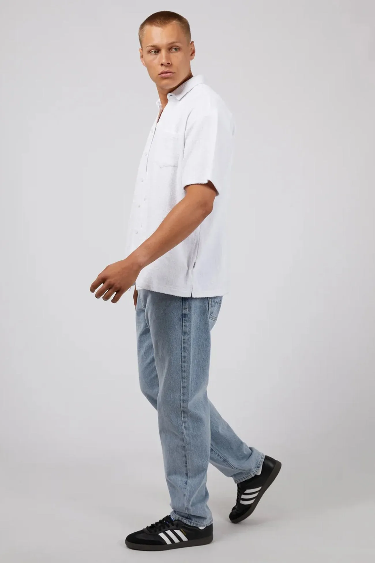 Cove Short Sleeve Shirt White Anti Pilling Surface