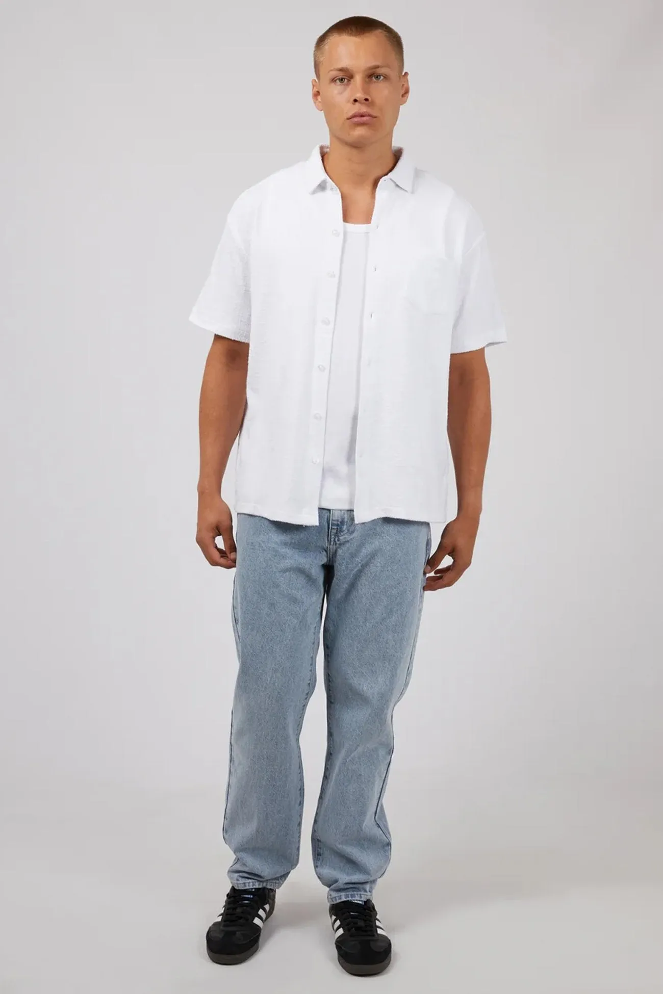Cove Short Sleeve Shirt White futuristic Breathable Stretch