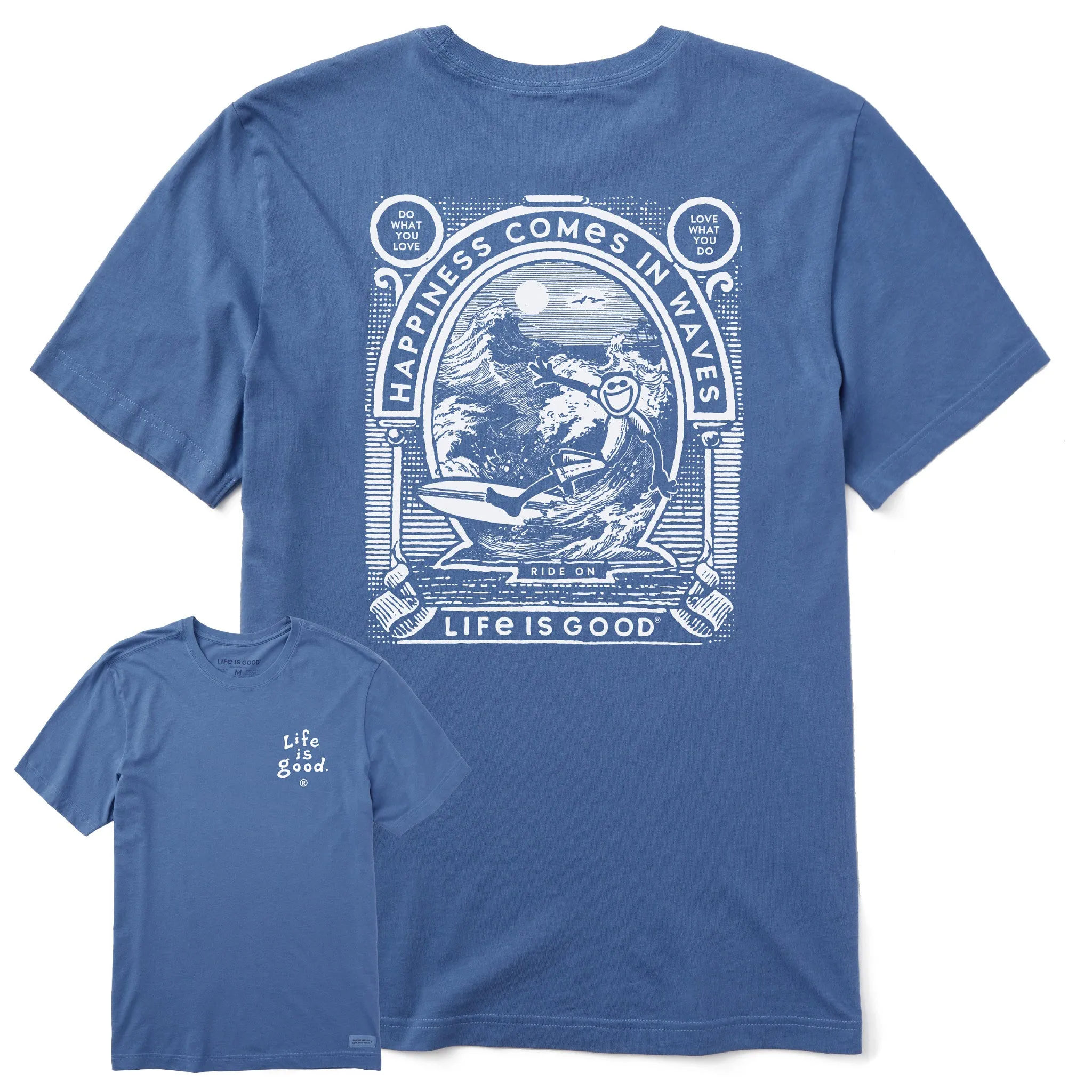 windproof Men's Happiness Comes in Waves Jake Short Sleeve Tee