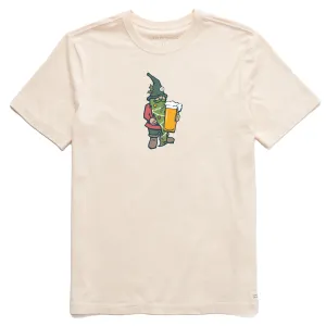 Men's Holiday Beer Gnome Short Sleeve Crusher Tee Slim Silhouette Stylish Everyday Wear