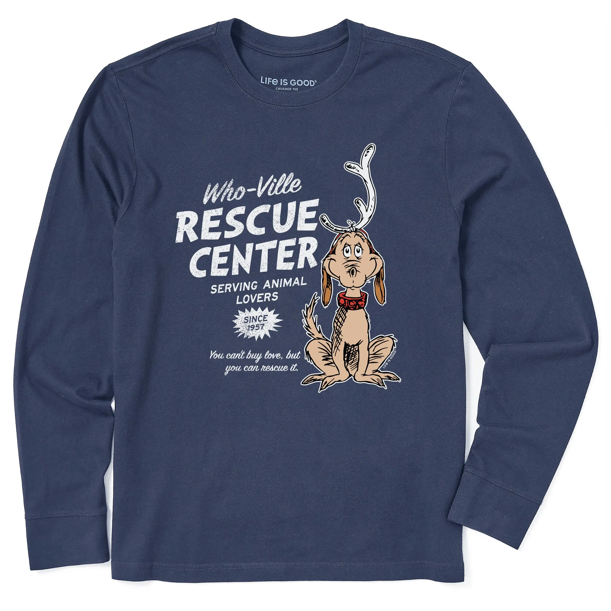 Classic Smart Men's WhoVille Rescue Center In Color Long Sleeve Crusher Tee