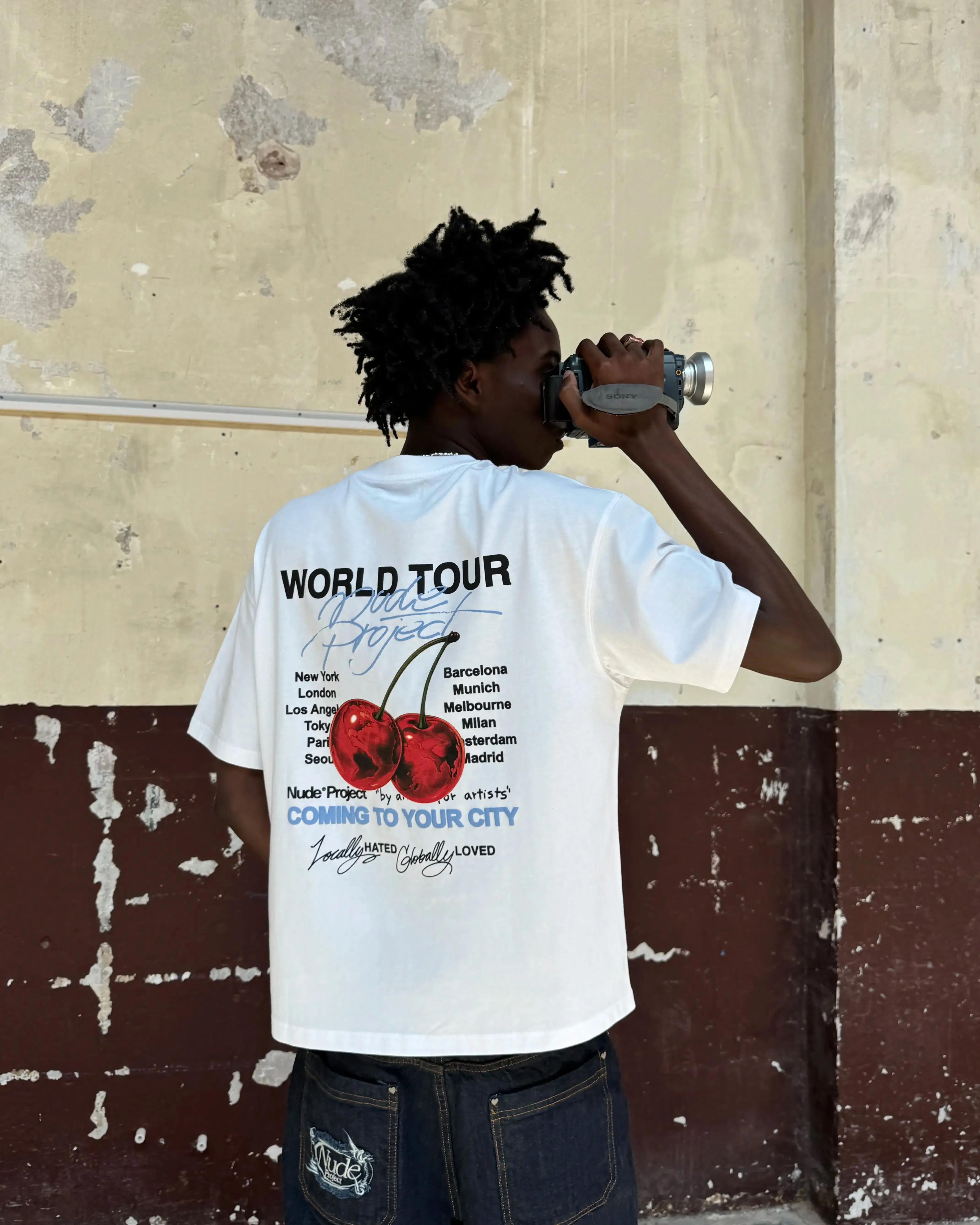 Relaxed fit style Nude Tour Tee White