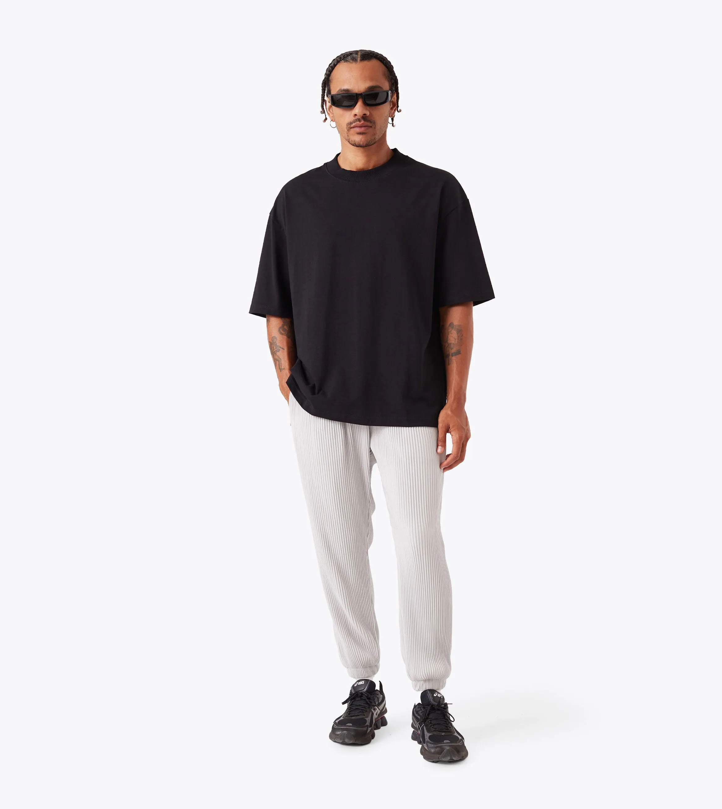 Sureshot Pleated Jogger Cement Body-Hugging Fit Flattering Design