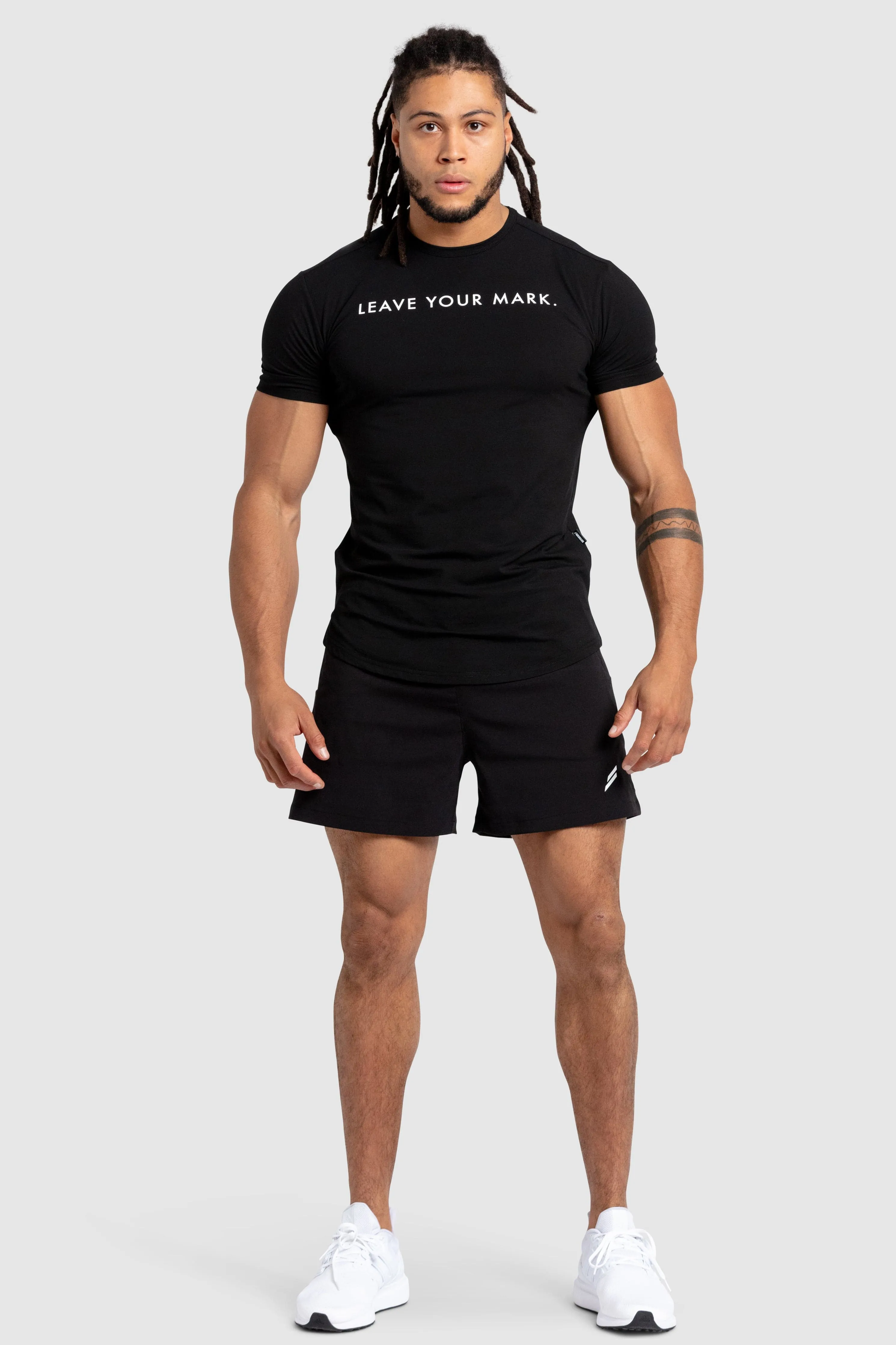 Leave Your Mark Drop Tee - Black Layered Sleeve Construction Cozy and Soft