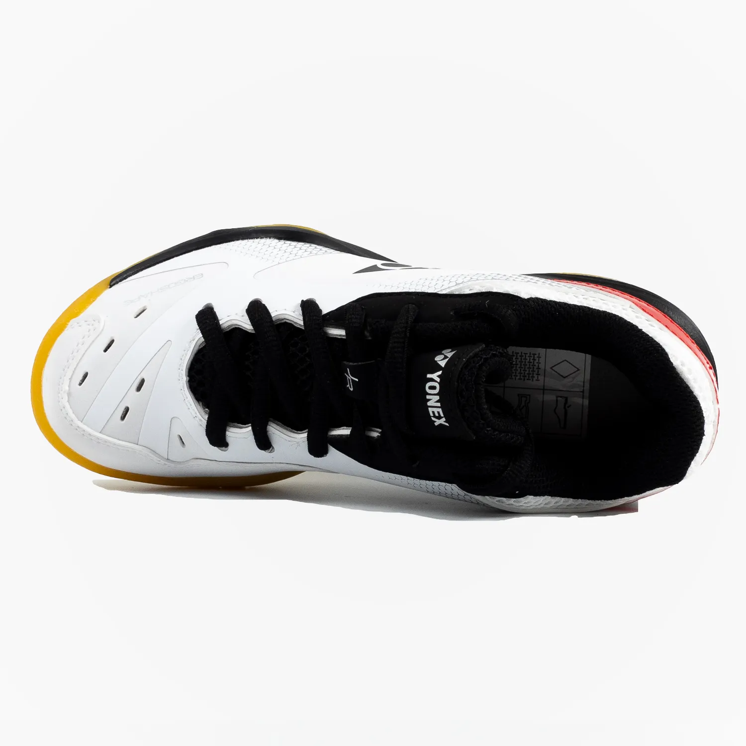 Toe Guard Balance One Yonex Power Cushion 65 Junior Badminton Shoes (White/Red)