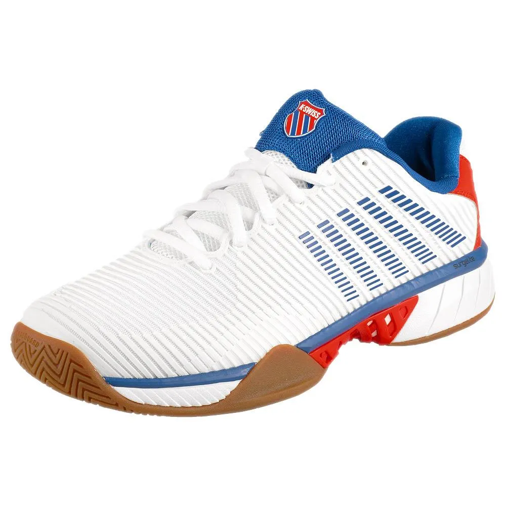 K-Swiss Men's Hypercourt Express 2 - Indoor - White/Red synthetic leather Comfort Padding