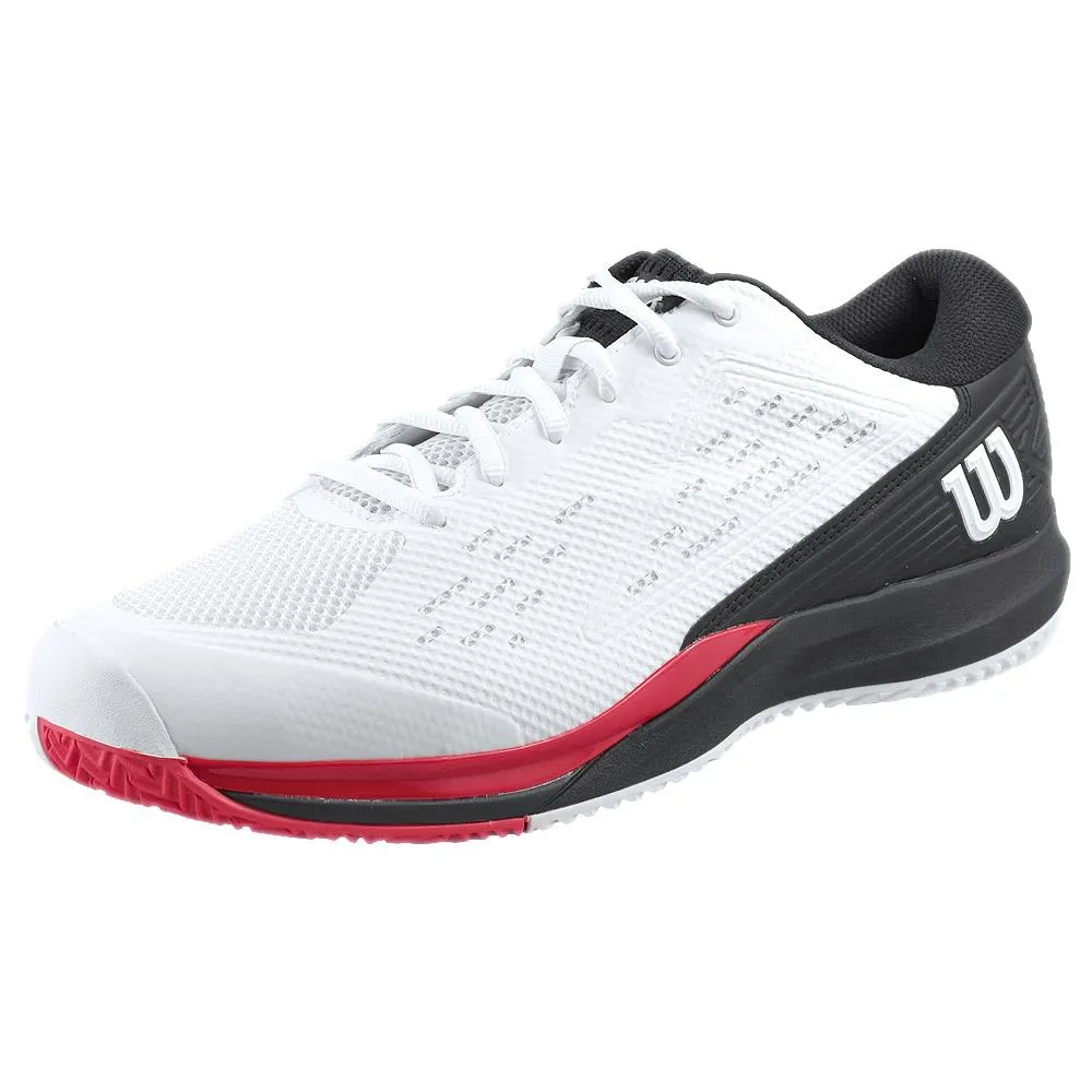 Stretchable Fabric Comfortable ankle support Wilson Men's Rush Pro Ace - White/Poppy Red
