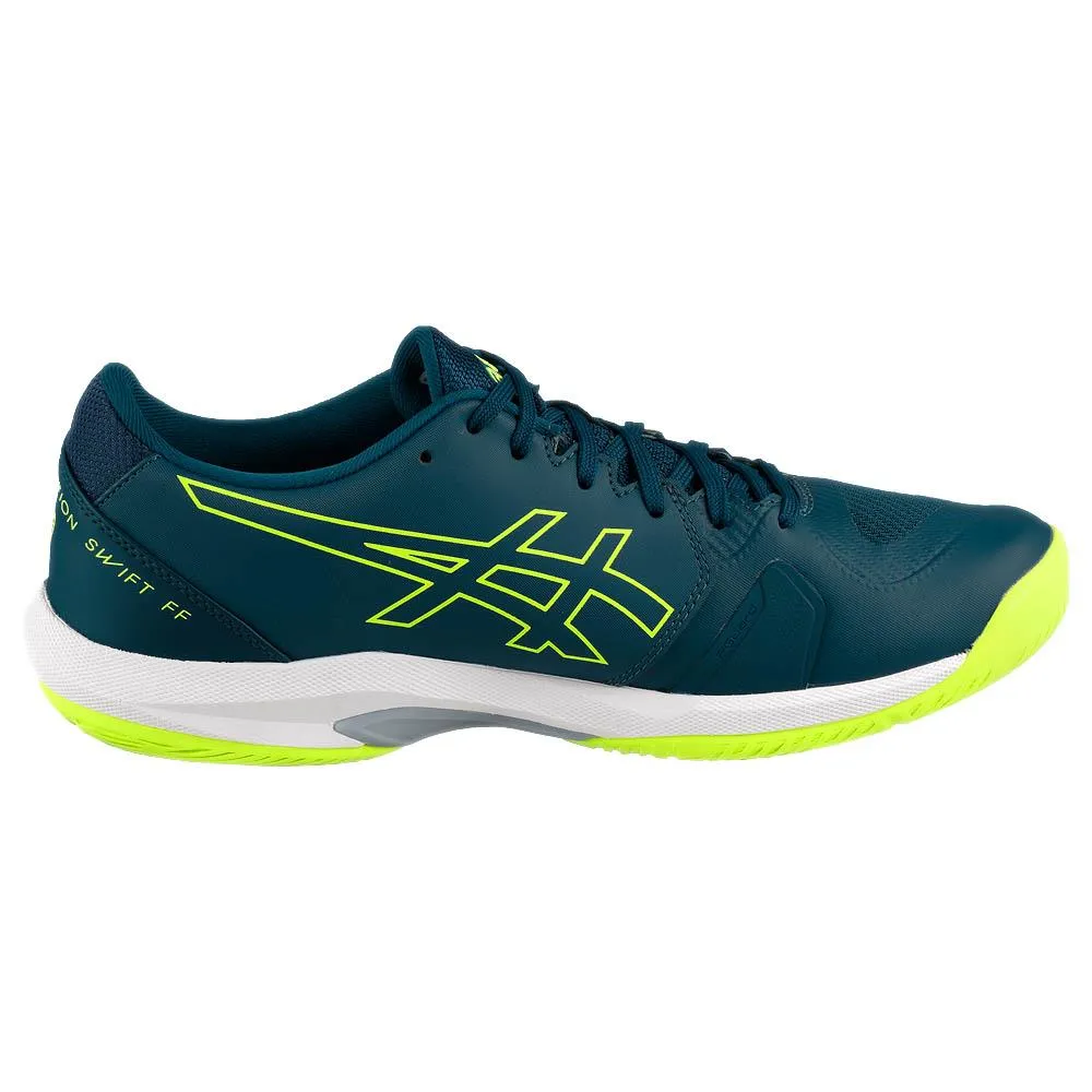 Good Grip Shock Absorbing Asics Men's Solution Swift FF 2 - Mako Blue/Safety Yellow