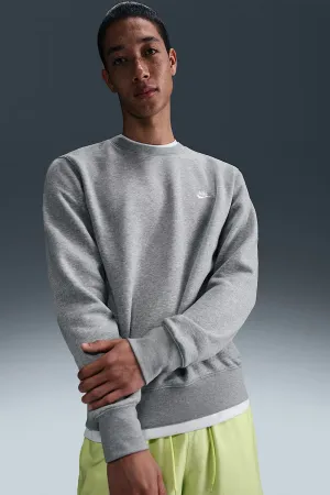 Nike Club Fleece Crew Dark Grey Heather White Daily Relaxed