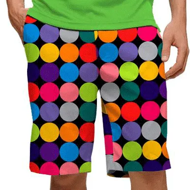 Loudmouth Golf: Men's Shorts - Disco Balls Black (Size 32) No Bulky Feel