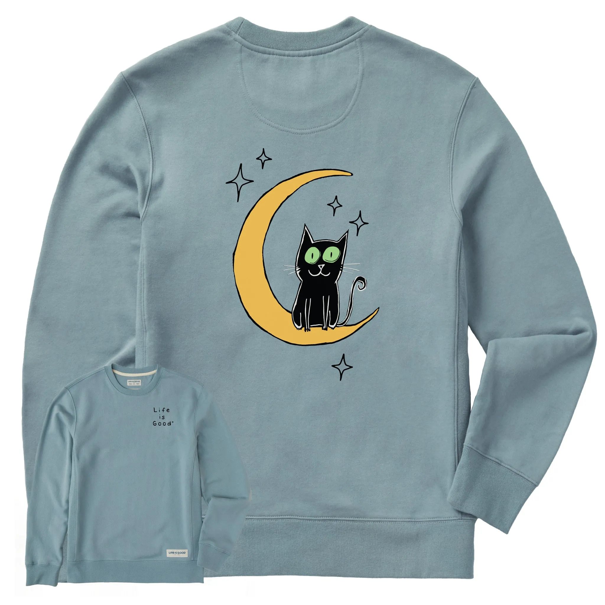 Fashion Relaxed product rough ruggedness Men's Moon Cat Simply True Fleece Crew