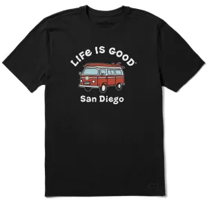 Men's San Diego Surf Van Short Sleeve Crusher Tee No-Shrink Fabric