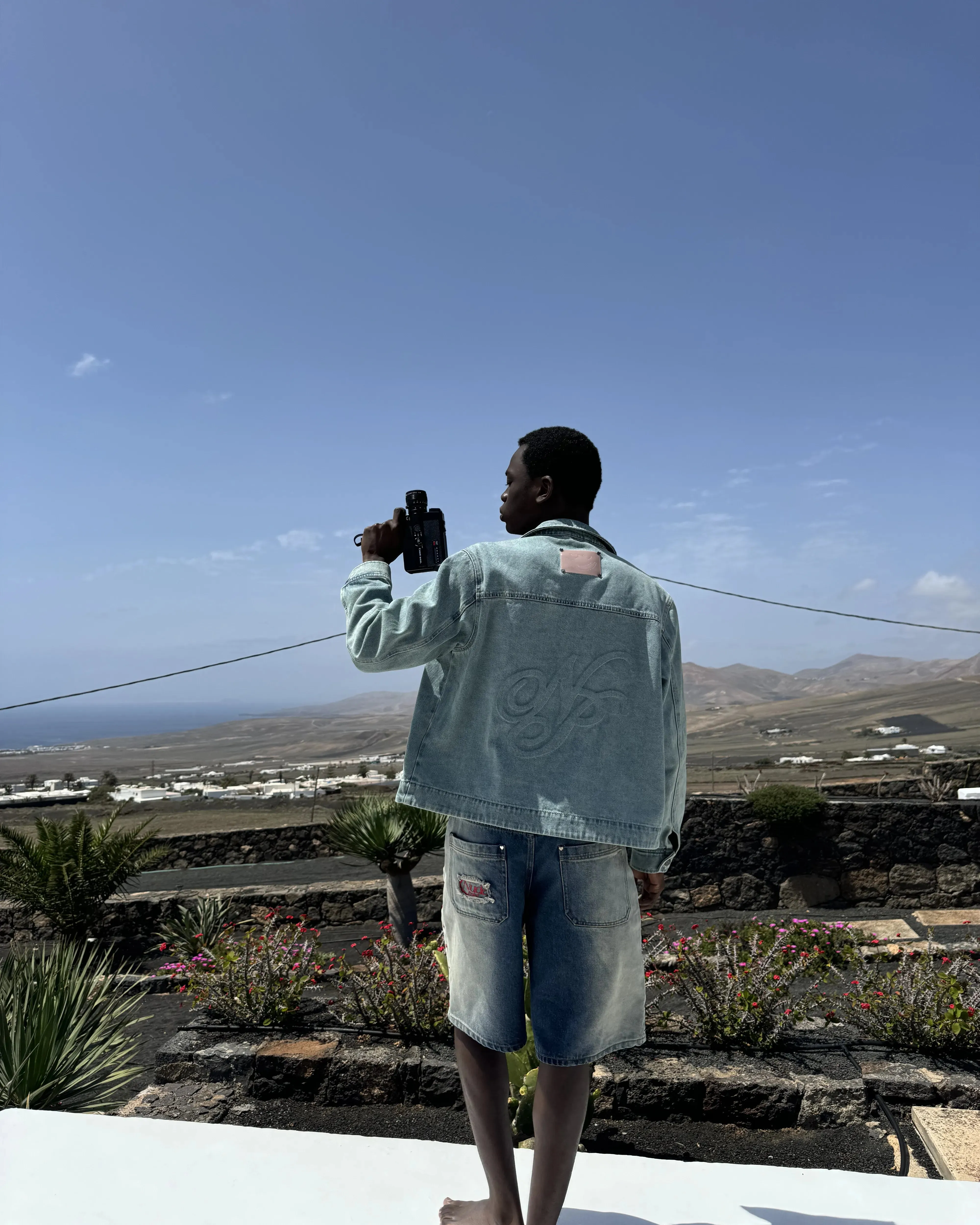 Denim Shorts Tachas Garment Dyed Technique Sporty Look