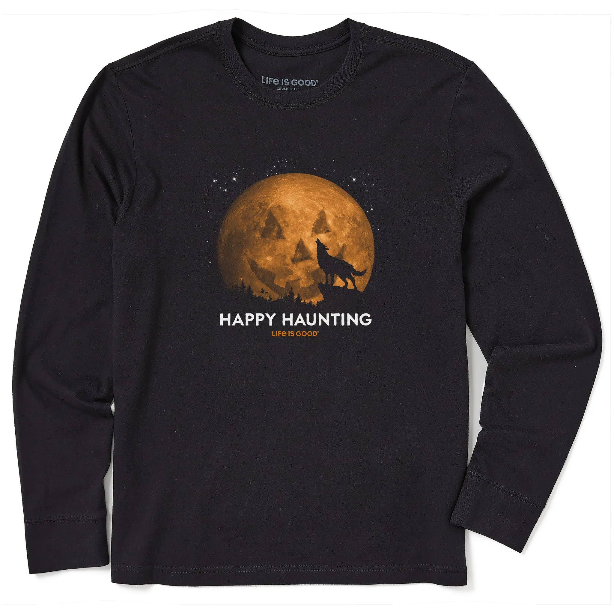 Men's Happy Haunting Long Sleeve Crusher Tee Quick Change