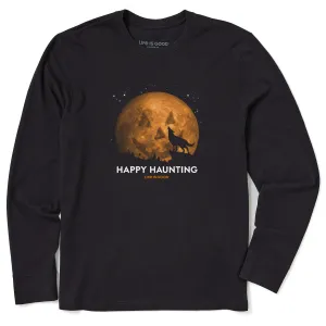 Sporty Appeal Men's Happy Haunting Long Sleeve Crusher Tee