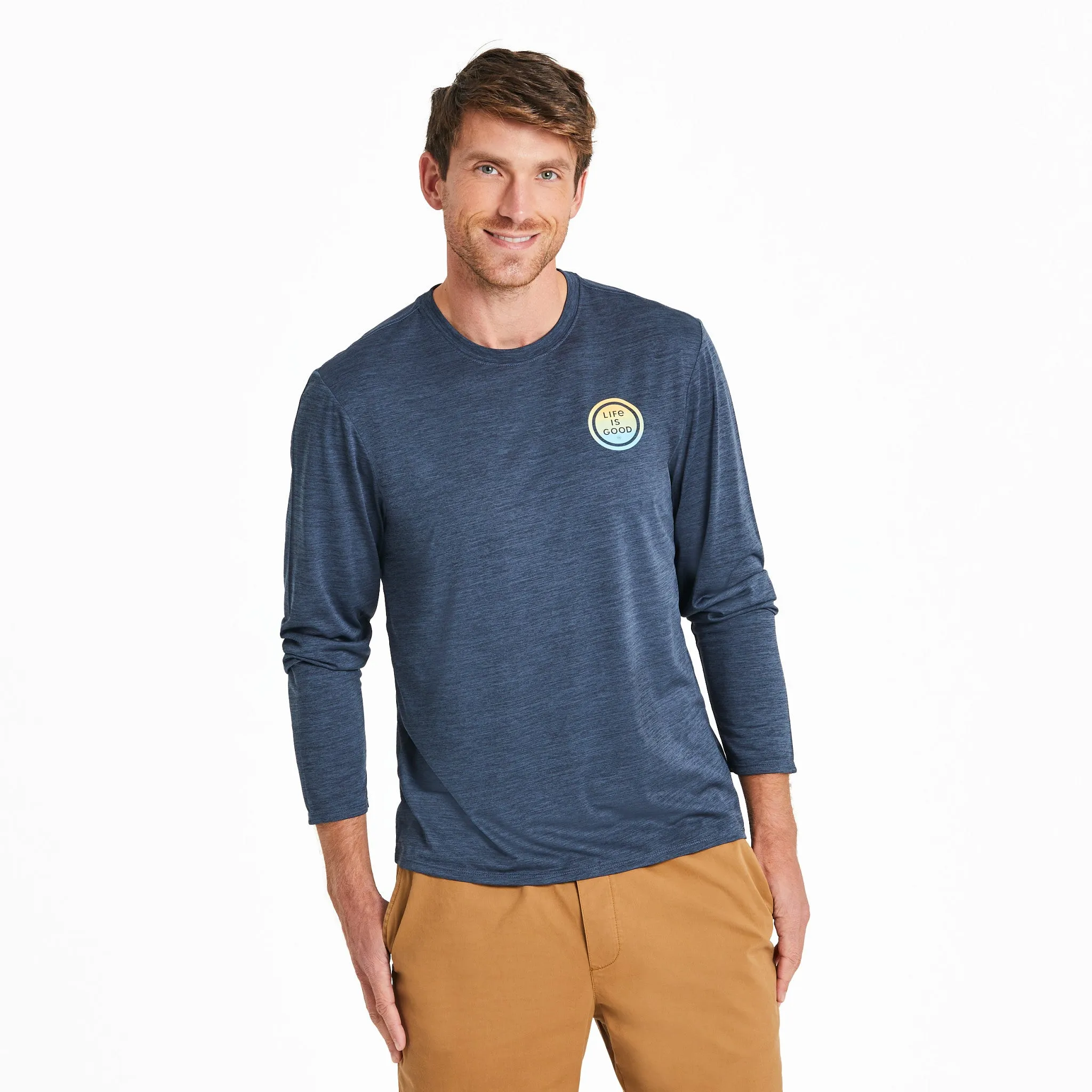 Fit For All Day Men's Retro Mountain Range Long Sleeve Sun Crusher Tee