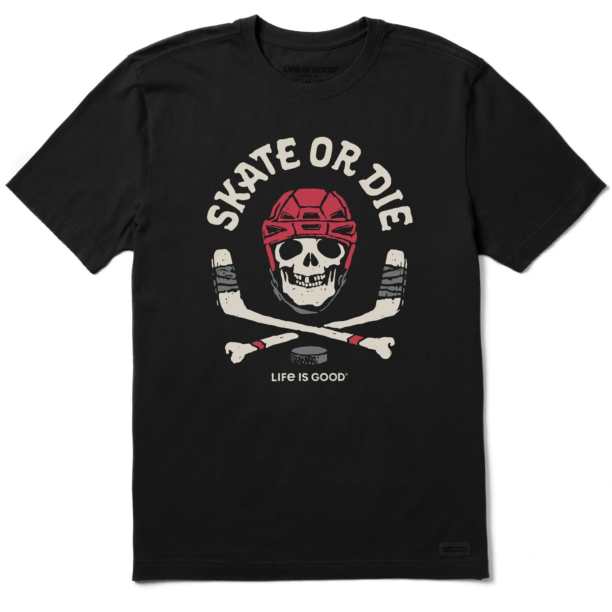 Men's Skate or Die Hockey Short Sleeve Tee No Slip Shoulder Design Effortless Vibe