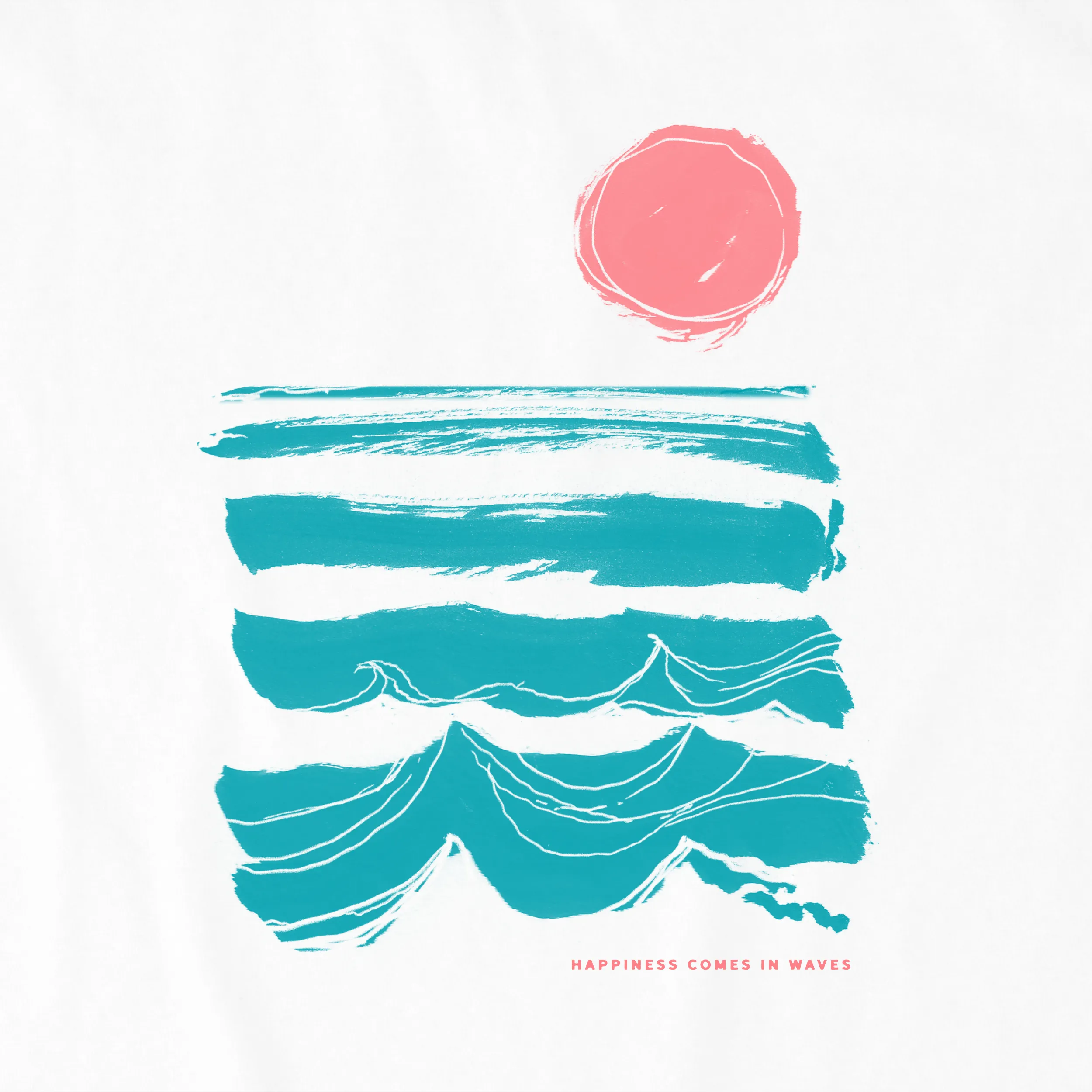 Comfy Wear Men's Happiness Comes in Brushy Waves Short Sleeve Crusher Tee