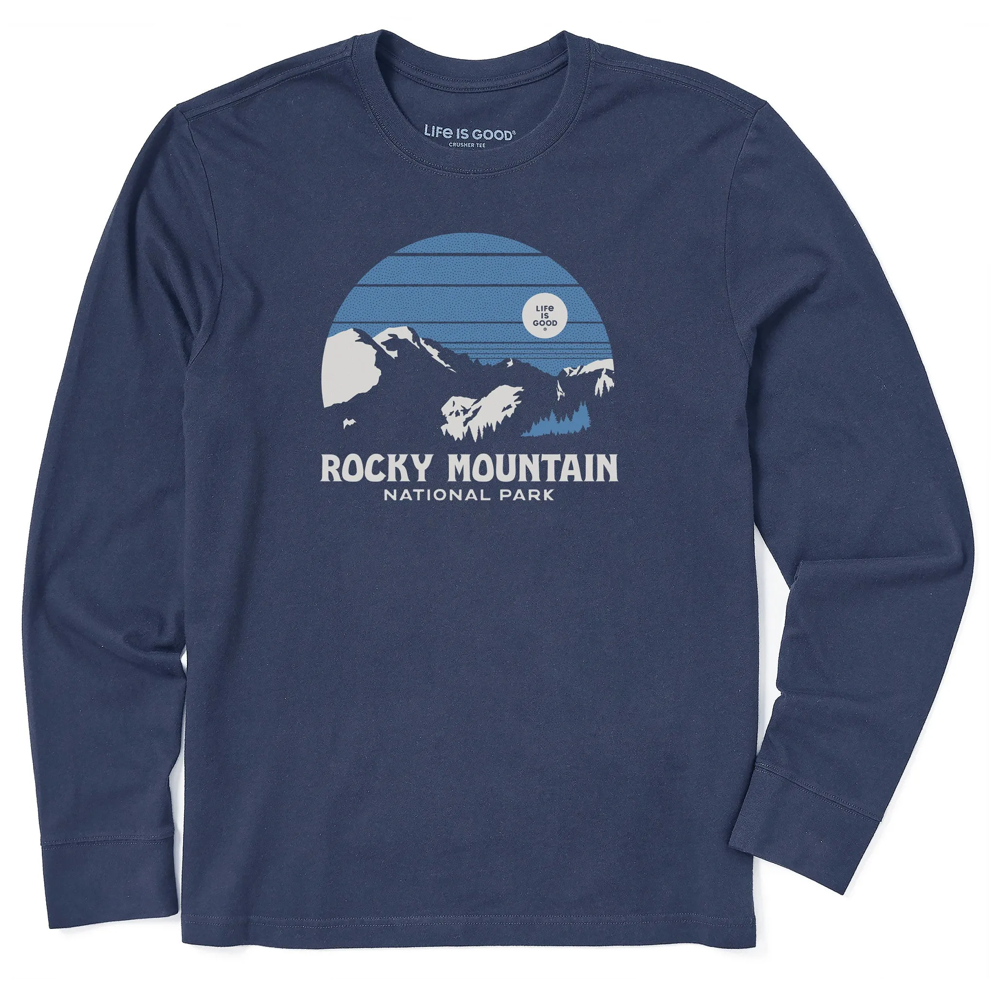 Men's Rocky Mountain National Park Long Sleeve Crusher Tee Eco Friendly Dye
